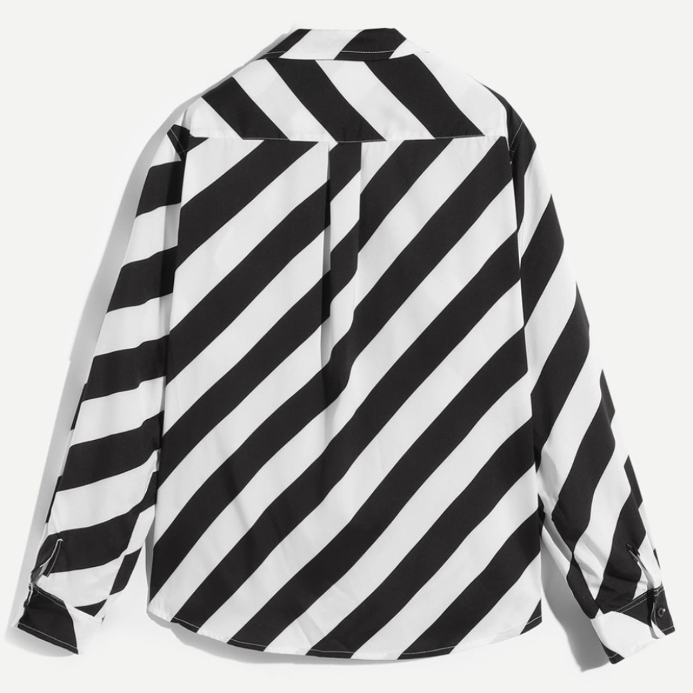 SHEIN Men Striped Print Shirt - Picture 2 of 6